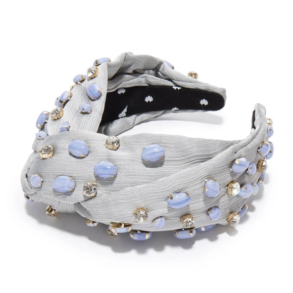 Woven Jeweled Greta Headband ~ Blue Lace main image 2